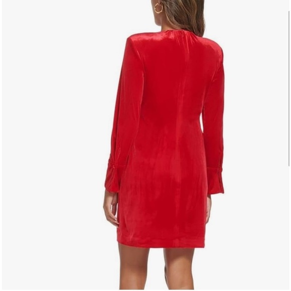 Calvin Klein Women’s Red Velvet Sheath Dress NWT Size 6 - Picture 3 of 8